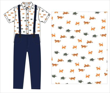 Çocuklar için desenli şirin kaplan kıyafetleri.