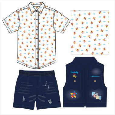 Erkek gömleği ve şortu.