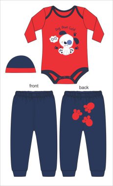 Erkek için bebek kıyafetleri. vektör.