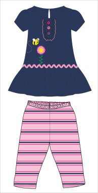 Bebek kıyafetleri. Vektör illüstrasyonu