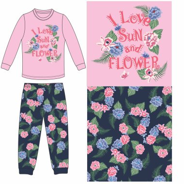 Şirin küçük kız tişört tasarlıyor.