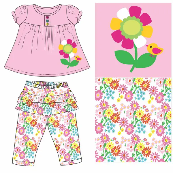 Çiçeklerle süslenmiş küçük bir kız.