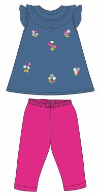 Şablonu olan bir kızın vektör çizimi