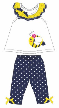 Küçük kız giysisi. vektör illüstrasyonu