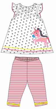 Çocuk kıyafetleri ve bir kız deseni..