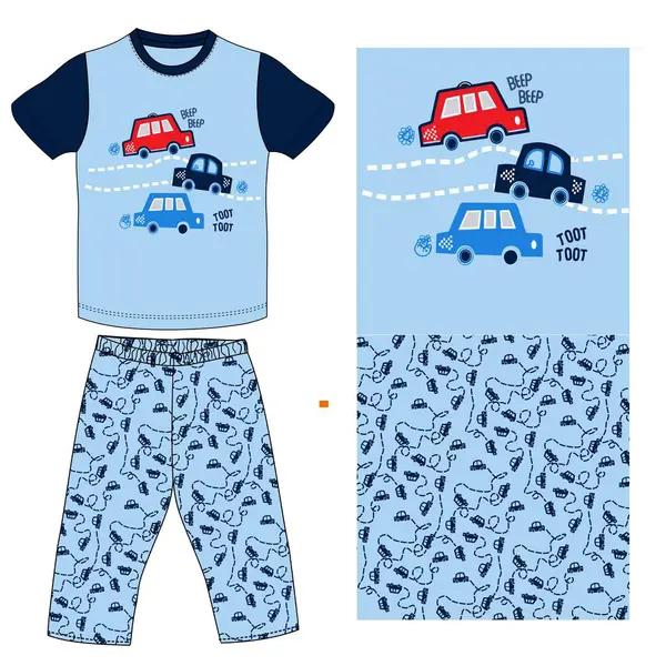 Erkek için bebek kıyafetleri. vektör illüstrasyonu.