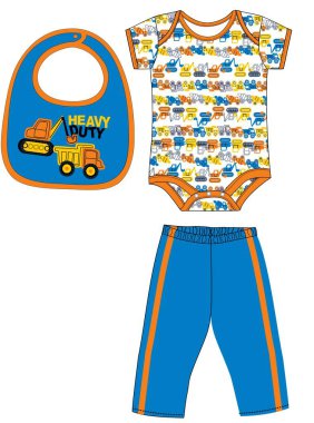 bebek kıyafetleri ve çocuklar için aksesuarlar, vektör