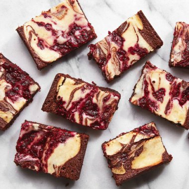 Yüksek irtifa Ahudududulu Cheesecake Brownies, üst manzara