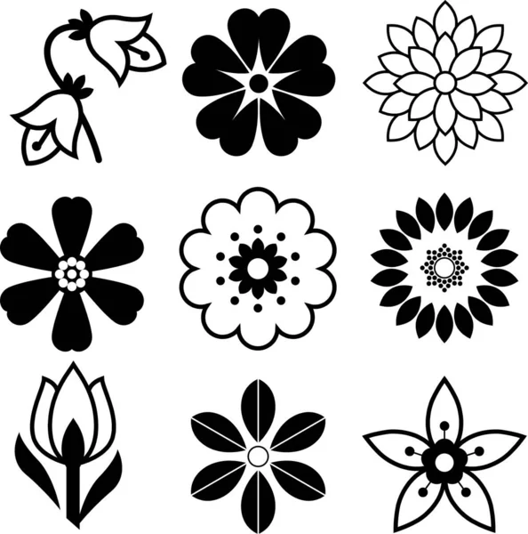 Flowers icon set. Flowers isolated on transparent background.