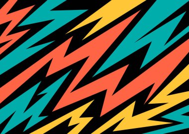 Sivri uçlu ve zikzak çizgisi desenli soyut siyah beyaz arkaplan