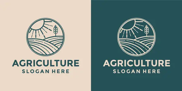 Agricoltura Lusso Logo Design Ispirazione — Vettoriale Stock