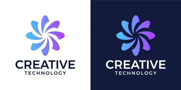 Idea Diseño Logotipo Tecnología Círculo Abstracto — Vector de stock
