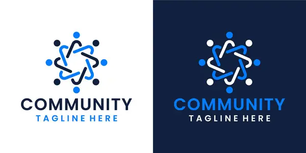 Modern Community People Forum Meeting Logo Design Inspirations — Stock Vector
