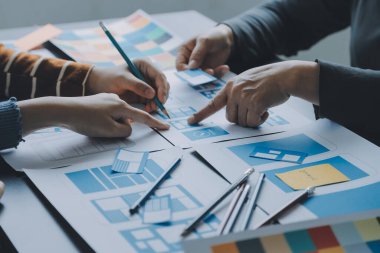 ux Grafik Tasarımcı Yaratıcı Tasarım Planlama Uygulama Süreç Geliştirme Web Cep telefonu için prototip kablo geliştirme. Kullanıcı deneyimi kavramı.