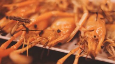 Lezzetli ızgara yiyeceklerin yakın görüntüsü