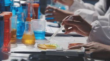 Laboratuvarda araştırma yapan genç bilim adamı.