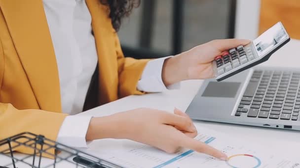 Femme Affaires Travaillant Dans Bureau Moderne — Video