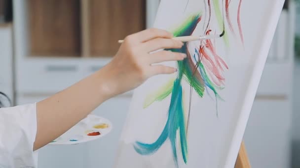 Sanatçı Fırça Çizer — Stok video