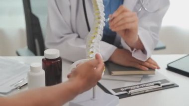 Hastane ofisinde çalışan genç bir kadın doktor..