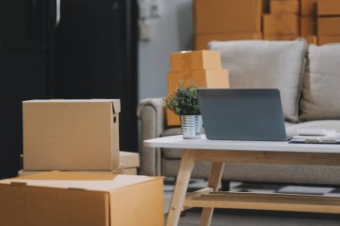 Asyalı KOBİ iş kadınları dizüstü bilgisayar kullanarak müşteri siparişlerini kontrol ediyorlar. Küçük işletme girişimcisi KOBİ serbest çalışmaya başlıyor. Çevrimiçi iş, ev konseptinde çalışma.