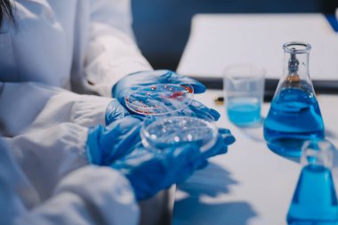 Test tüpü ve mikro pipetli mikrobiyolojik araştırma.