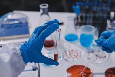 Profesyonel mikroskop kullanan bir araştırmacı.