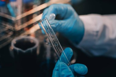 Laboratuvarda çalışan bilim adamı.