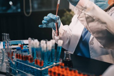 Laboratuvarda çalışan bilim adamı.