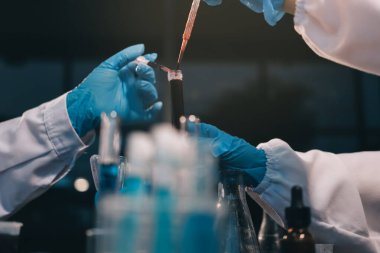 Laboratuvarda çalışan bilim adamı.