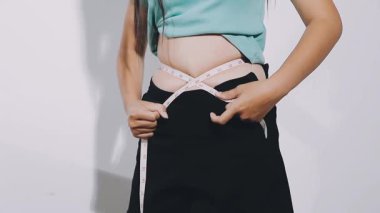 Bel ölçüsü, beyaz arka plan, üst görünüm..