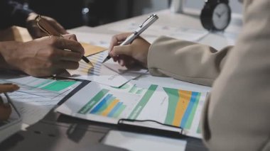 business team discussing new business plan at the meeting. teamwork