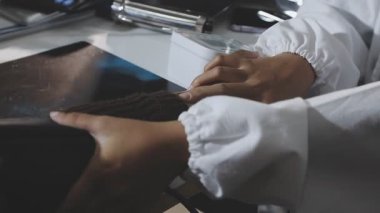 professional manicure in the beauty salon
