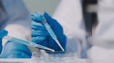 Bir laboratuvar üzerinde çalışan bilim adamı