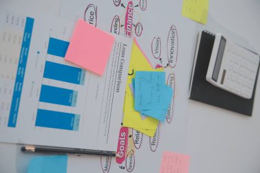 Veri belgesi grafiği çizelgesinde çalışan işadamı, araştırma geliştirme planlama stratejisi analizi finans muhasebesi pazarlama raporu veriyor. İş ofisi kavramı.