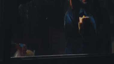 Evin penceresindeki kız.