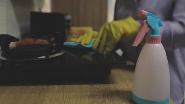 Evi temizleyen kadın.