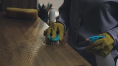 Mutfaktaki evi temizliyorum..