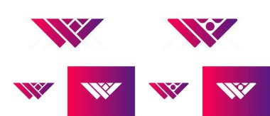 W harfi logo şablonu, modern ve geometrik. Yaratıcı vektör simgesi W logosu. Vektör Grafik Damgalama Harfleri. Modern Arkaplan.
