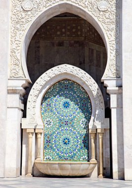 Arapça mimarisini kapatın. Kral Hassan Ii Mosque, Casablanca, Morocco