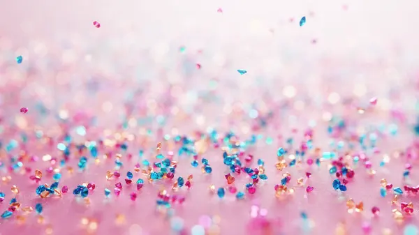 stock image Gemstone Rain. Aquamarine, Morganite And Rubellite On Pink Background With Shallow Depth Of Field