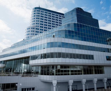 Modern mimari Vancouver, Kanada şehir merkezinde. Doğu İnşaat, Vancouver Kongre Merkezi, Kanada yer, Vancouver