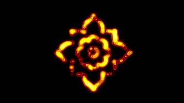 Abstract Fiery Flower on Black Background