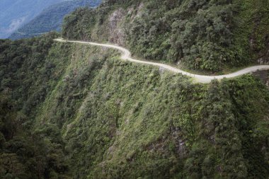Ölüm Yolu - dünyanın en tehlikeli yolu, Kuzey Yungas, Bolivya.
