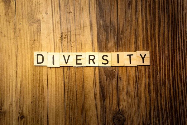 Diversity Concept Word Wooden Letters Dark Wood Background — Stock Photo, Image
