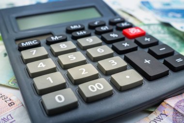 Hesaplayıcı muhasebe kavramını kapat Polonya zloti banknot fon para birimi
