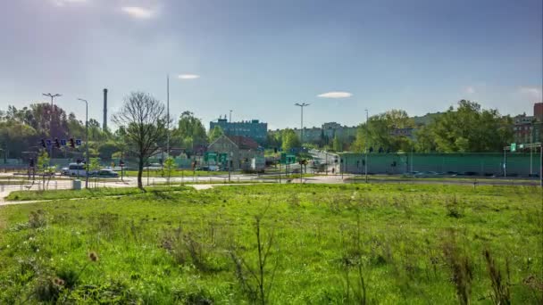 Walbrzych Πολωνία Απριλίου 2024 Roundabout Δίπλα Στην Περιοχή Piaskowa Gra — Αρχείο Βίντεο