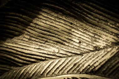 İşlenmiş metal plaka yaprak deseni arkaplan soyut