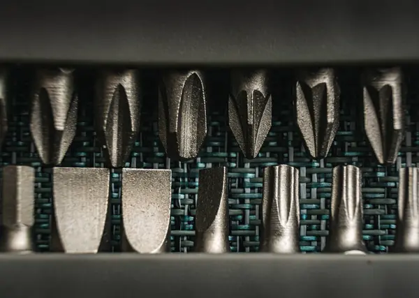 stock image Close Up of a Set of screwdriver Heads in a raw