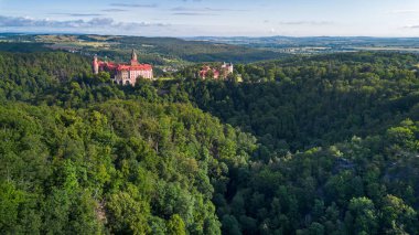 Polonya 'daki Ksiaz Kalesi' nin Hava Görüntüsü
