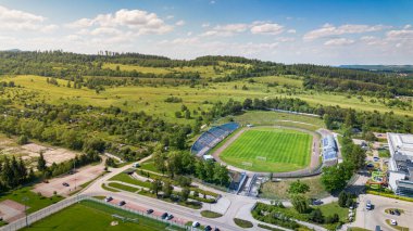 Walbrzych, Polonya - 8 Haziran 2024: Belediye Spor Kulübü Grnik Wabrzych Stadyumu 